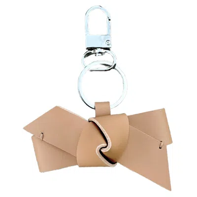 Aéhee New York Neutrals Bow Leather Keychain - Cashew