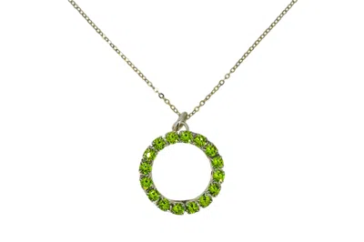 Vickisarge Women's The Green Hoop Necklace In Platinum - Short
