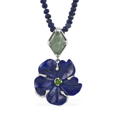 Emma Chapman Jewels Women's Blue / Green The Rosa Lapis Lazuli Flower Pendant