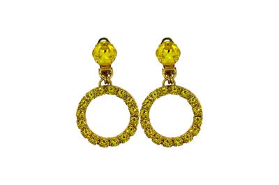 Vickisarge Women's Yellow / Orange The Small Yellow Hoop Earrings In Gold - Pierced