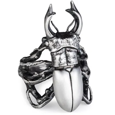 Yasmin Everley Jewellery Women's Silver Stag Beetle Ring