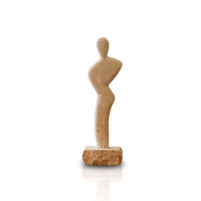 Marleth Neutrals Silhouette Travertine Sculpture For Shelf Display, Beige Stone