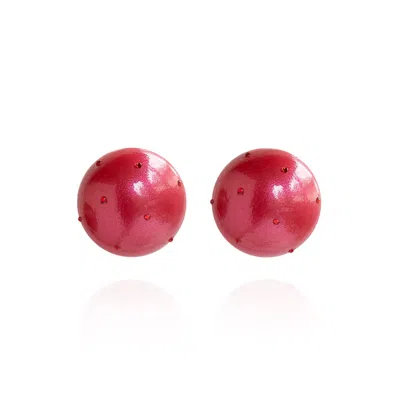 Saule Label Women's Pink / Purple Gaia Midi Crystal Earrings In Coral Sunset