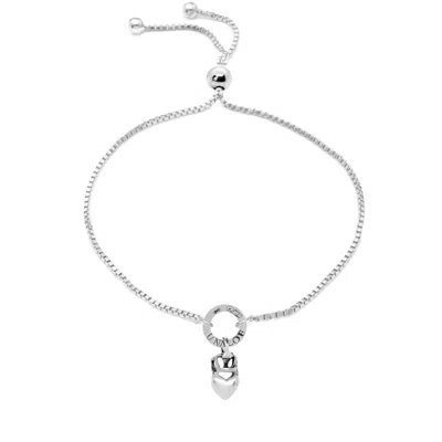Unaloe Women's Sterling Silver Bracelet With Crown And Heart