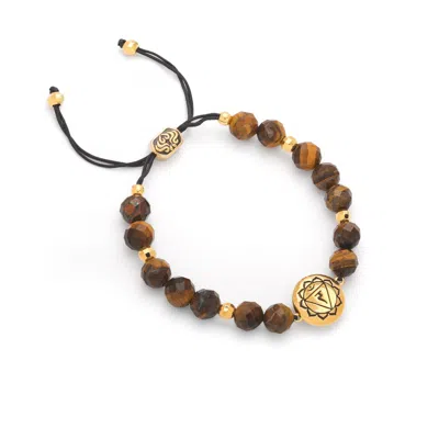 Seven Saints Women's Brown / Gold Solar Plexus Chakra Tiger's Eye Energy Protection And Psychic Power Bracelet In Brown