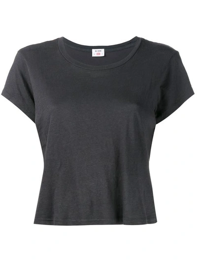 Re/done Cropped Boxy Hanes 'perfect' T-shirt - Grey