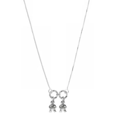 Unaloe Women's Sterling Silver Necklace With Child Charms