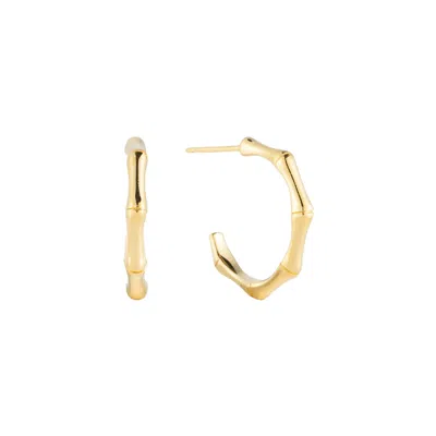 Beyjou Women's Gold Bamboo Hoop Earrings