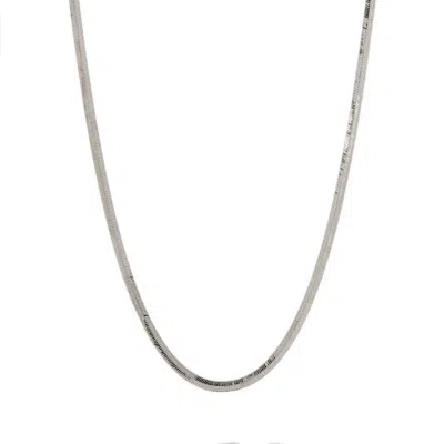 Outofoffice Women's Flat Silver Snake Chain Necklace