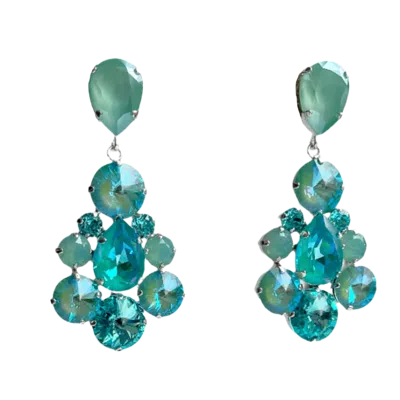 Laura Gray Women's Dazzling Blue Crystal Post Earrings
