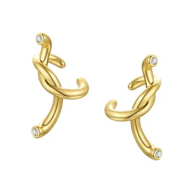 Outofoffice Women's Soho Twist Ear Cuff Gold Unique No Piercing Earring