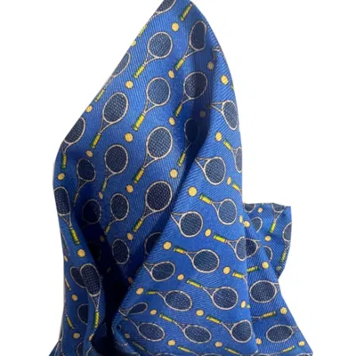 Lazyjack Press Men's Blue At Your Service Pocket Square In Blue