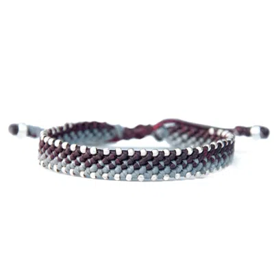 Harbour Uk Bracelets Handmade Grey & Wine Red Cord Bracelet For Men – British Connection