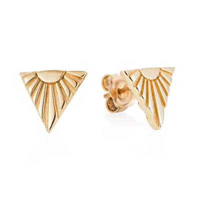 Yasmin Everley Jewellery Women's Solid Gold Ray V Ear Studs