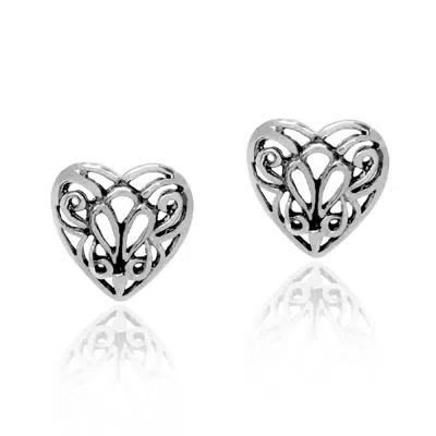 Unaloe Women's Sterling Silver Heart Earrings