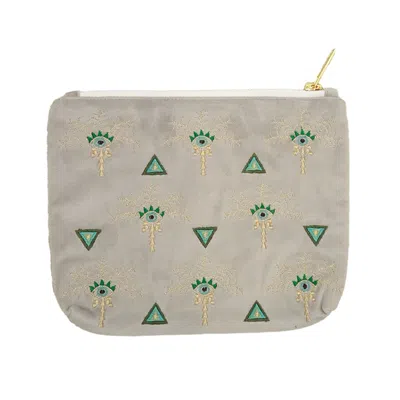 Sherie Boutik Women's Essential Palm Tree Triangular Embroidered Pouch