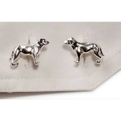 Simon Kemp Jewellers Men's Silver Labrador Cufflinks In Sterling Siver