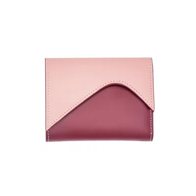 Absurde Women's Pink / Purple Mountain Pink And Burgundy Leather Trifold Wallet