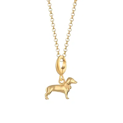 Lily Charmed Women's Gold Plated Sausage Dog Charm Necklace