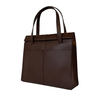 Godi. Women's The Roon Top Handle Leather Bag In Coffee Brown
