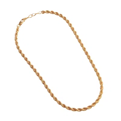 Outofoffice Women's Hollyhock Rope Necklace Thick Classic Traditional Gold Filled Luxury Chain