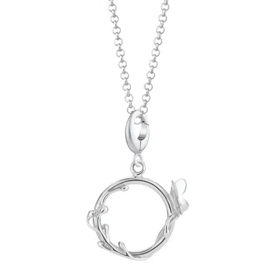Lily Charmed Women's Sterling Silver Butterfly Ring Charm Necklace