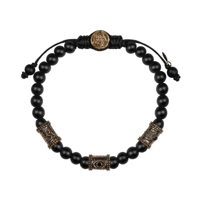 Karma And Luck Men's Black Highest Frequency - Triple Protection Matte Onyx Bracelet