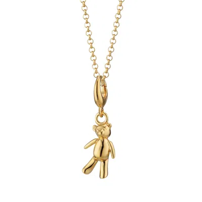 Lily Charmed Women's Gold Plated Vintage Teddy Bear Charm Necklace