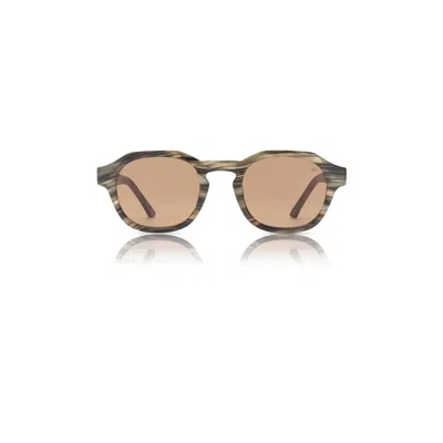 A. Kjærbede Women's Black / Brown Zan Sunglasses Striped Horn