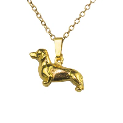 Simon Kemp Jewellers Women's Dachshund Pendant Eighteen Carat Gold On Solid Sterling Silver