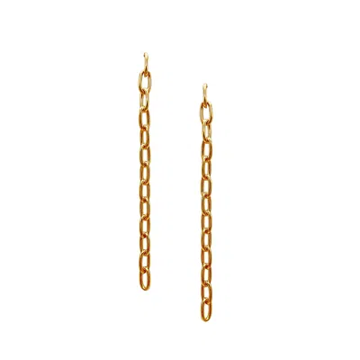 Jaredjamin Women's Gold Chain Reaction Dangle Post Earrings