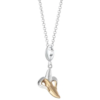 Lily Charmed Women's Gold / Silver Sterling Silver Banana Charm Necklace In Multi