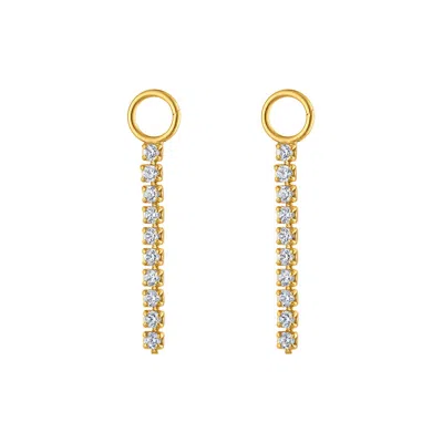 Outofoffice Women's Gold Ten Round Pave Earring Charm Accessories