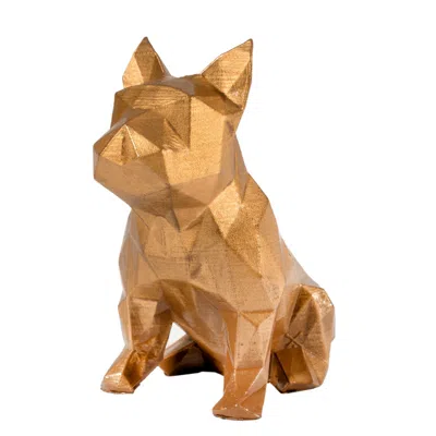 Marokka Design French Bulldog Geometric Sculpture - Frank In Metallic Aztec Gold