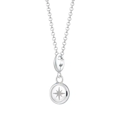 Lily Charmed Women's Silver / White Sterling Silver White Star Resin Capture Charm Necklace In Multi