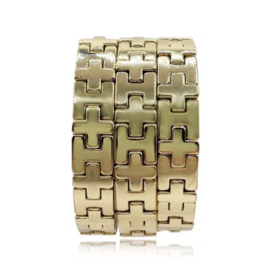 Michael Nash Jewelry Women's Three Piece Gold Plated H Design Bracelets