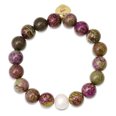 Soul Journey Jewelry Women's Green / Pink / Purple Connection Pearl And Stichite Bracelet