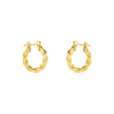 Mejoma Women's Chunky Twisted Gold Hoop Earrings