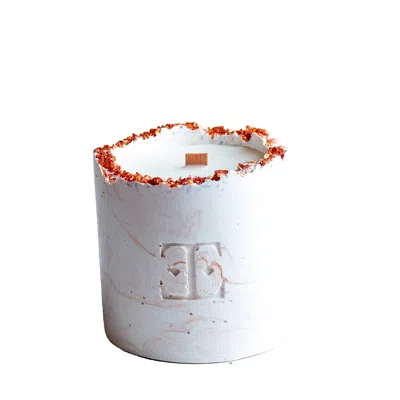 Esti Living Rose Gold / White Antique Gold Crystal Candle Large
