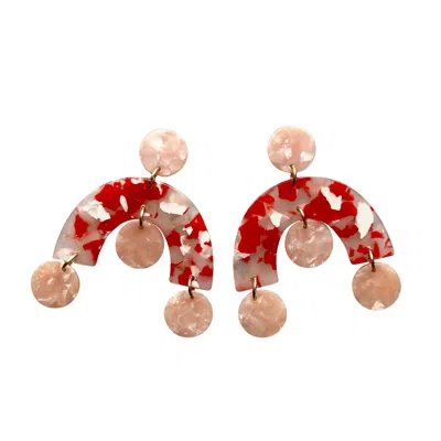 Closet Rehab Women's White / Red / Pink Arch Drop Earrings In Ma Chérie