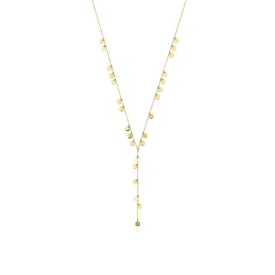 Jewelsty Fine Jewelry Women's Gold Dangle Disc Lariat Necklace