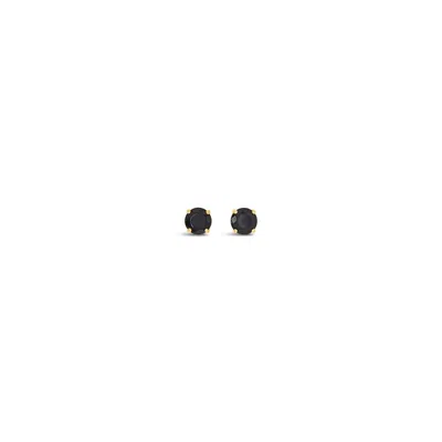 Lutiro Women's Round Five Mm Black Studs - 10k Gold