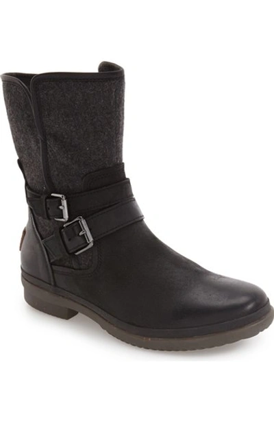 Shop Ugg 'simmens' Waterproof Leather Boot (women) In Black Leather