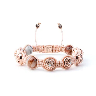 Mahigan Women's Pink / Purple / Rose Gold Pink Macramé Bracelet With Eagle Eye In Rose Gold - The Maverick