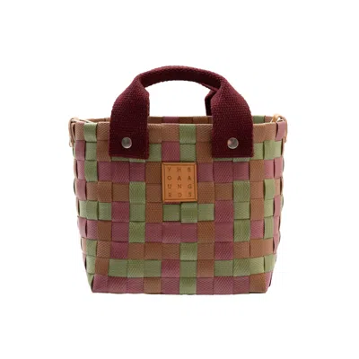 Yourhandbags Women's Burgundy And Multicolor Small Basket Bag