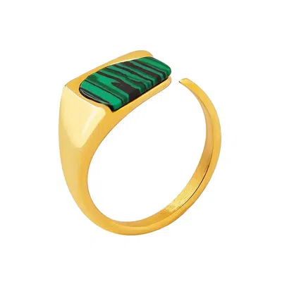 Shaded The Label Women's Priscilla Malachite Crystal Gold Ring
