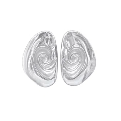 Glasstyk I/s Women's Silver Oyster Earrings Steel