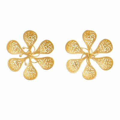 Meraki By Rashmi Bajaj Women's Gold Clematis Earrings