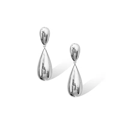Retro Chic Women's Silver Rain Drop Earrings