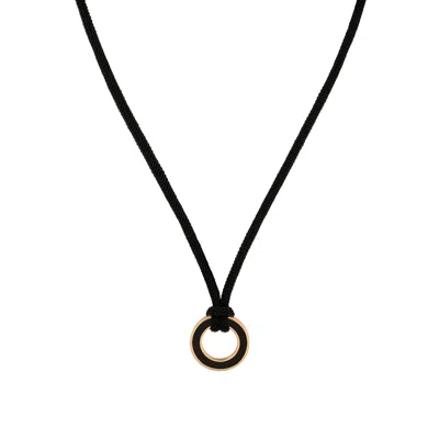 Karma And Luck Men's Soulful Exploration Onyx Karma Circle Black String Necklace